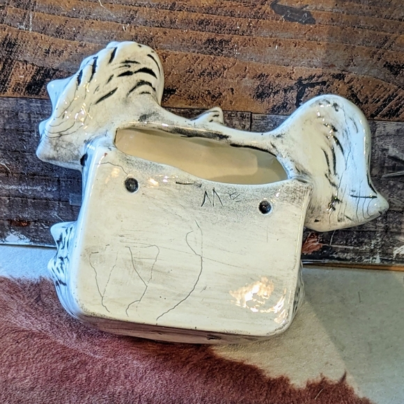 1950's Ceramic Black/White Puppy Dog Planter - Picture 10 of 14